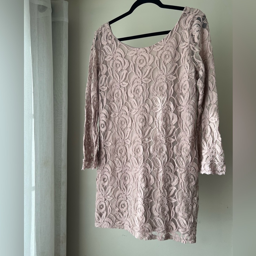 Xhilaration lace dress / tunic, mini dress. Dusty rose color, size: XXL. NWOT - Picture 2 of 9